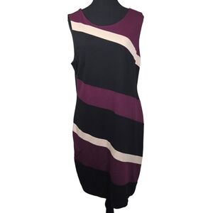 Cleo Black and Purple Colorblock Mini Dress Size L